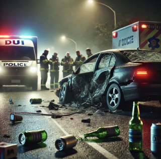 realistic image depicting the probabilities of a fatal car accident related to DUI and DWI